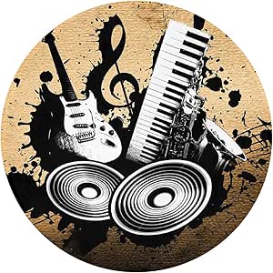 Alfombra redonda electrónica para teclado de piano, alfombra redonda