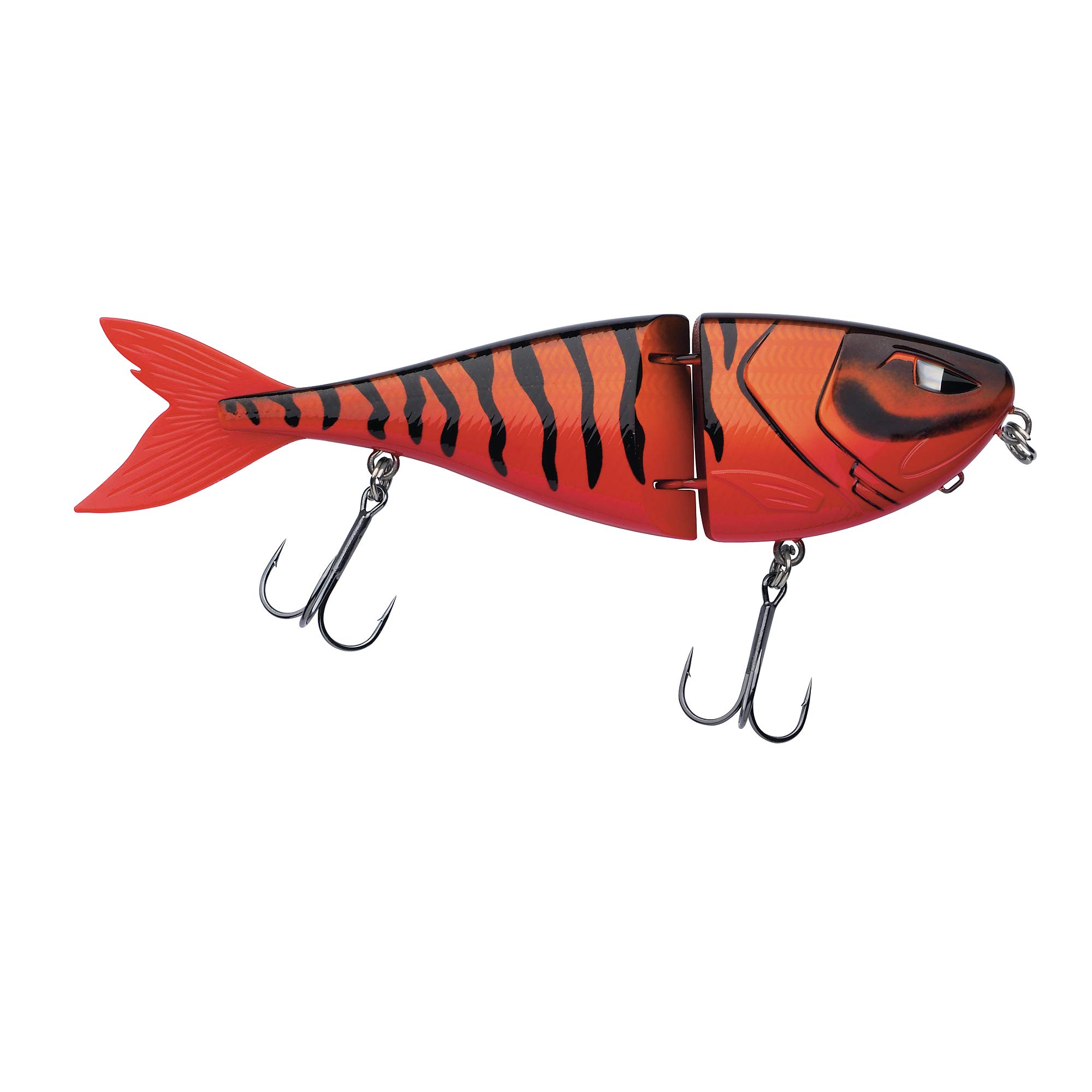 Berkley Zilla Jointed Glider, Fishing Hook, Hard Lures, Slow Sinking Glide Bait with Fusion 19 Treble Hooks, extreme Loud Rattle, Lead Free PredatorFishing, Pike, Unisex, Red Tiger, 44g | 135mm