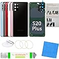 Galaxy S20+ Rear Back Glass Cover Replacement with Pre-Installed Camera Lens + All The Adhesive + Tools for Samsung Galaxy S20 Plus 5G SM-G985 SM-G986 All Carriers (Cosmic Black)
