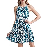 JOYSHAPER Built in Bra Summer Dress Casual Beach Sundress Flowy Halter Dress