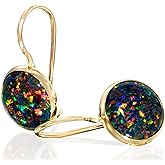 14K Gold Gemstone Drop Earrings - Birthstone Dangle - Solid Yellow Gold Dangle Earrings - Dainty Handmade Wedding Jewelry - Perfect Bridal or Graduation Gift