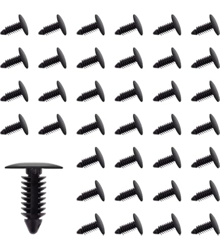DECOMELODY 50Pack Push Clips For Car Door Panel And Bumper Retainer In Black Plastic For Vehicle Maintenance