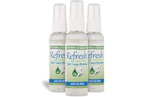 Refresh Liquid Wipe: Toilet Paper Spray | Eco-Friendly Wet Wipe Alternative | Cleanses and Soothes with Witch Hazel and Aloe | Plumbing and Septic Safe | 2 Fl Oz | 3 Pack