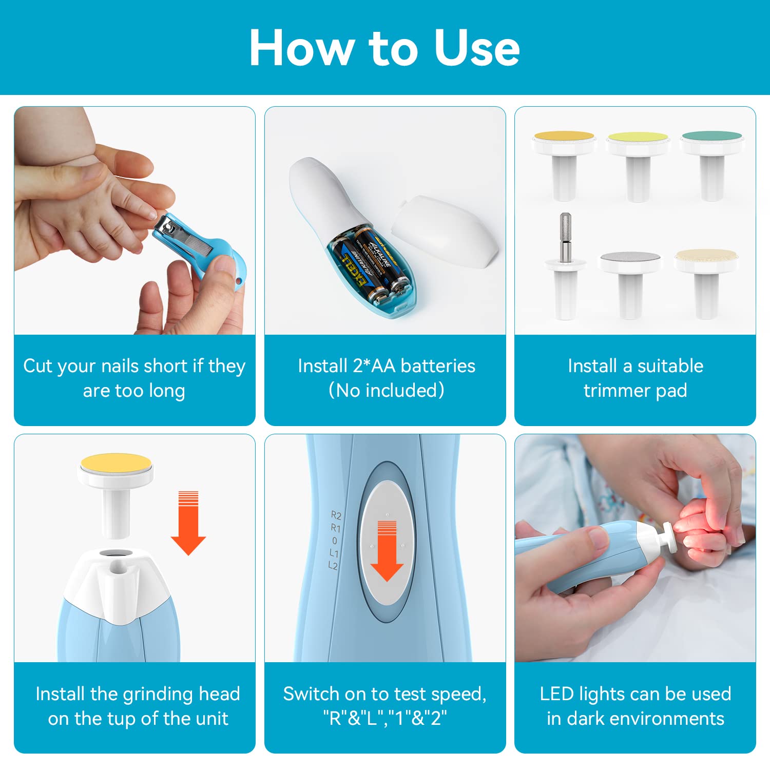 Lupantte Baby Healthcare and Grooming Kit, 24 in 1 Baby Electric Nail Trimmer Set, Nursery Care Kit, Toddler Nail Clippers, Medicine Dispenser, Infant Comb, Brush, Baby Care Products