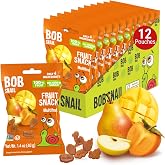 Bob Snail Fruit Gummy Bites, Multifruit, 12-Pack, 16.8oz (480g) | Real Fruit Snacks, No Added Sugar, Vegan &amp; Gluten-Free, Mini Bites for Kids &amp; Adults