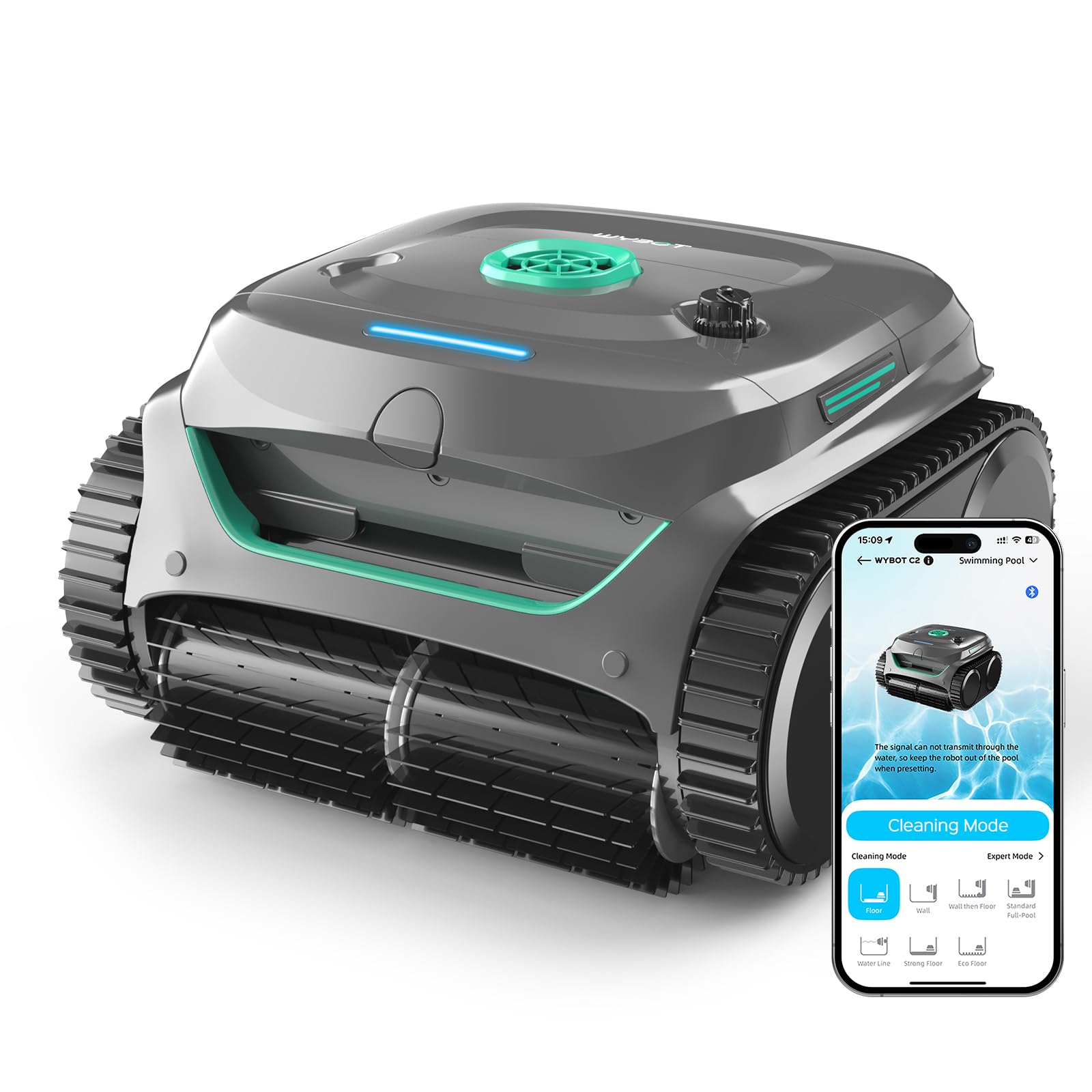 Photo 1 of (2025 New) WYBOT C2 Cordless Robotic Pool Cleaner, Wall & Waterline Cleaning, Automatic Pool Vacuum for Inground Pools, Dual Filtration, Max 180mins Runtime, App Control(Bluetooth Connect)
