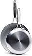 GreenPan Venice Pro Stainless Steel Healthy Ceramic Nonstick Light Gray Frypan Set, 10" and 12"