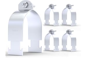 AIRMONT PRODUCTS (Pack of 5) 4'' Rigid Conduit Clamp, Electrogalvanized Steel, Corrosion-Resistant, Fits Strut Channel, Electrical Conduit Mounting Hardware – 4 Inch Electrical Clamps, Silver