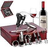 Rabbit Wine Opener Set, Wine Accessories with Wooden Gift Box – Wine Gift for Wine Lovers (S288-SIL-9)