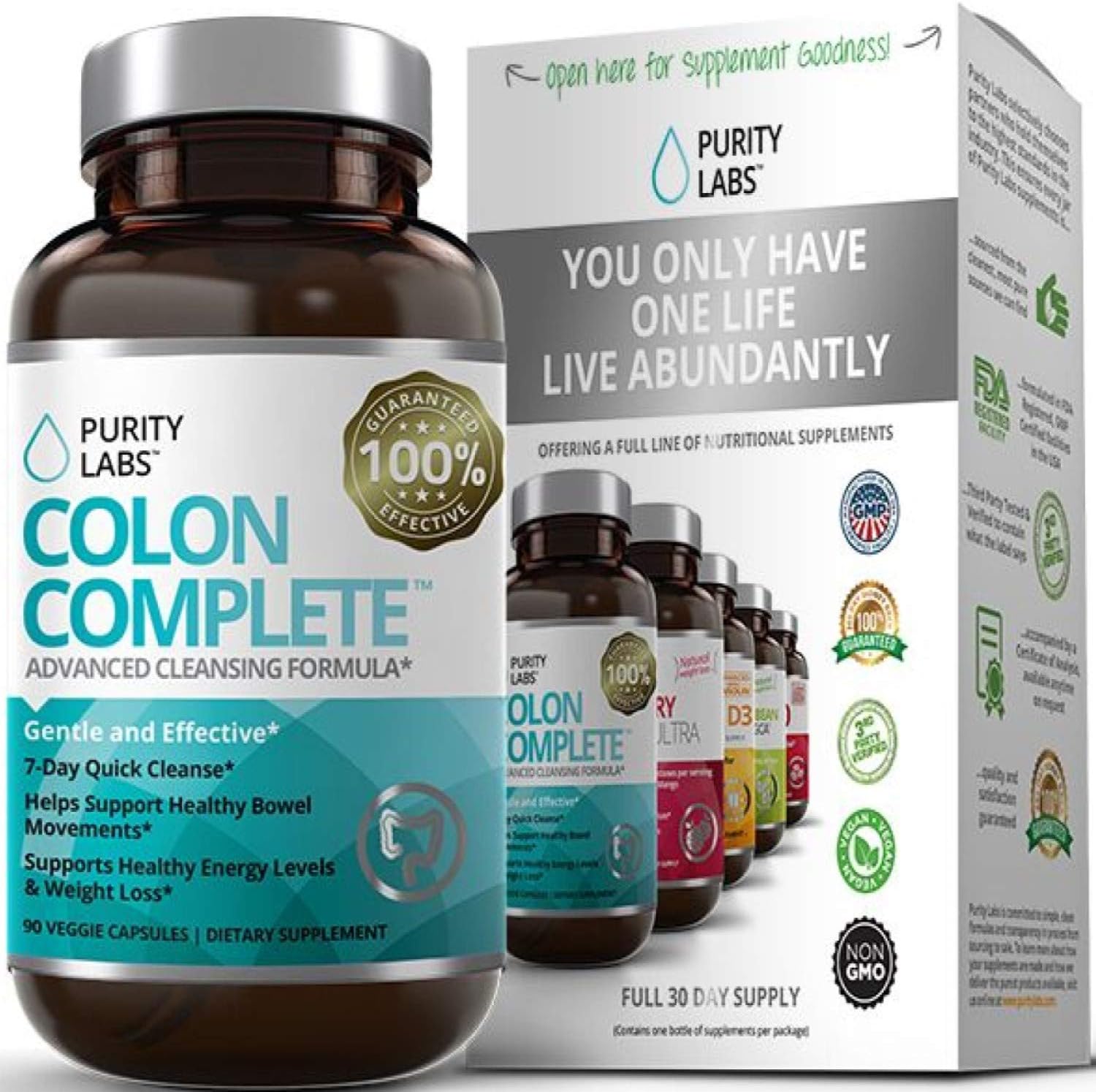 Advanced Colon Cleanser Detox Supplement with Aloe Ferox for Constipation Relief and Weight Loss | 90 Vegan Capsules | 7 Day Cleanse for Men & Women | Flush Toxins, Boost Energy | Safe & Effective
