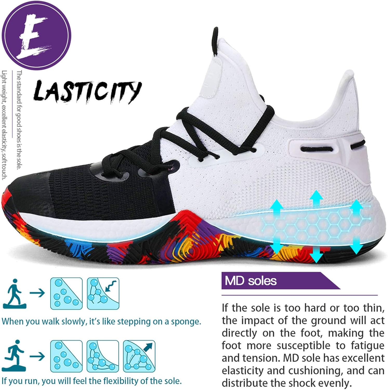  | ASHION Big/Youth Kids' Cool Basketball Shoe Sports Trainers | Basketball