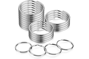 YHYZ 1.2 inch Key Rings (Round) Bulk (30pcs), 30mm Sliver Metal Spilt Key Rings Set, for Kechain Chain/Dog Collar tag/DIY Craft Jewelry Making/Car Key