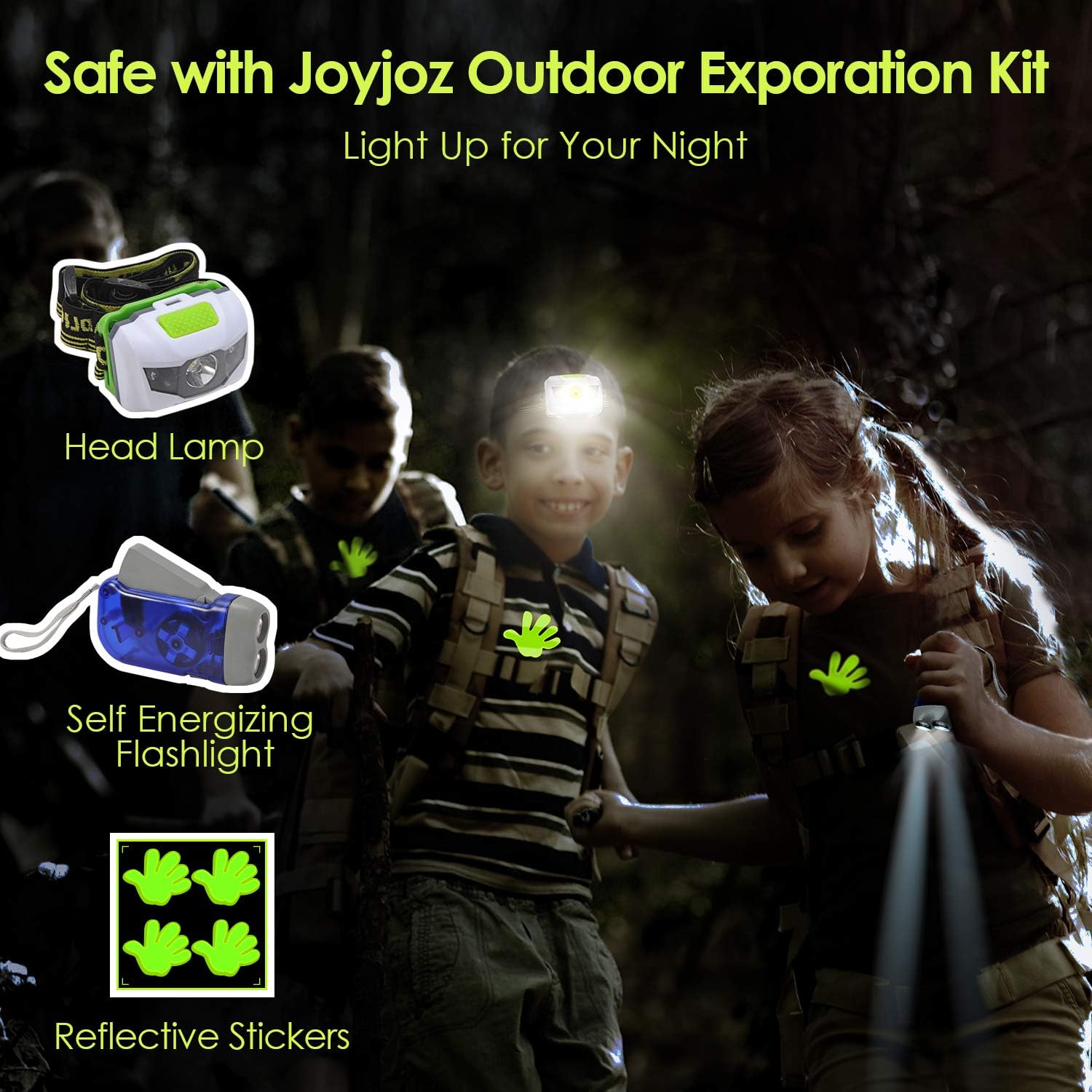 Joyjoz Adventure Kit, Kids Outdoor Kit with Compass, Binoculars, Flashlight, Magnifying Glass, Backpack, Butterfly Net Toys Gift for Boys & Girls Age 3-12 Year Old Camping Hiking: Toys & Games