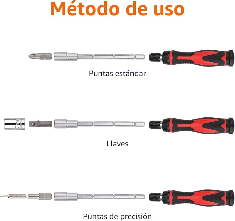 Juego de magnético destornillador de precisión electrónico y carraca de 73 Unidad, magnético, Negro, Rojo, Plateado