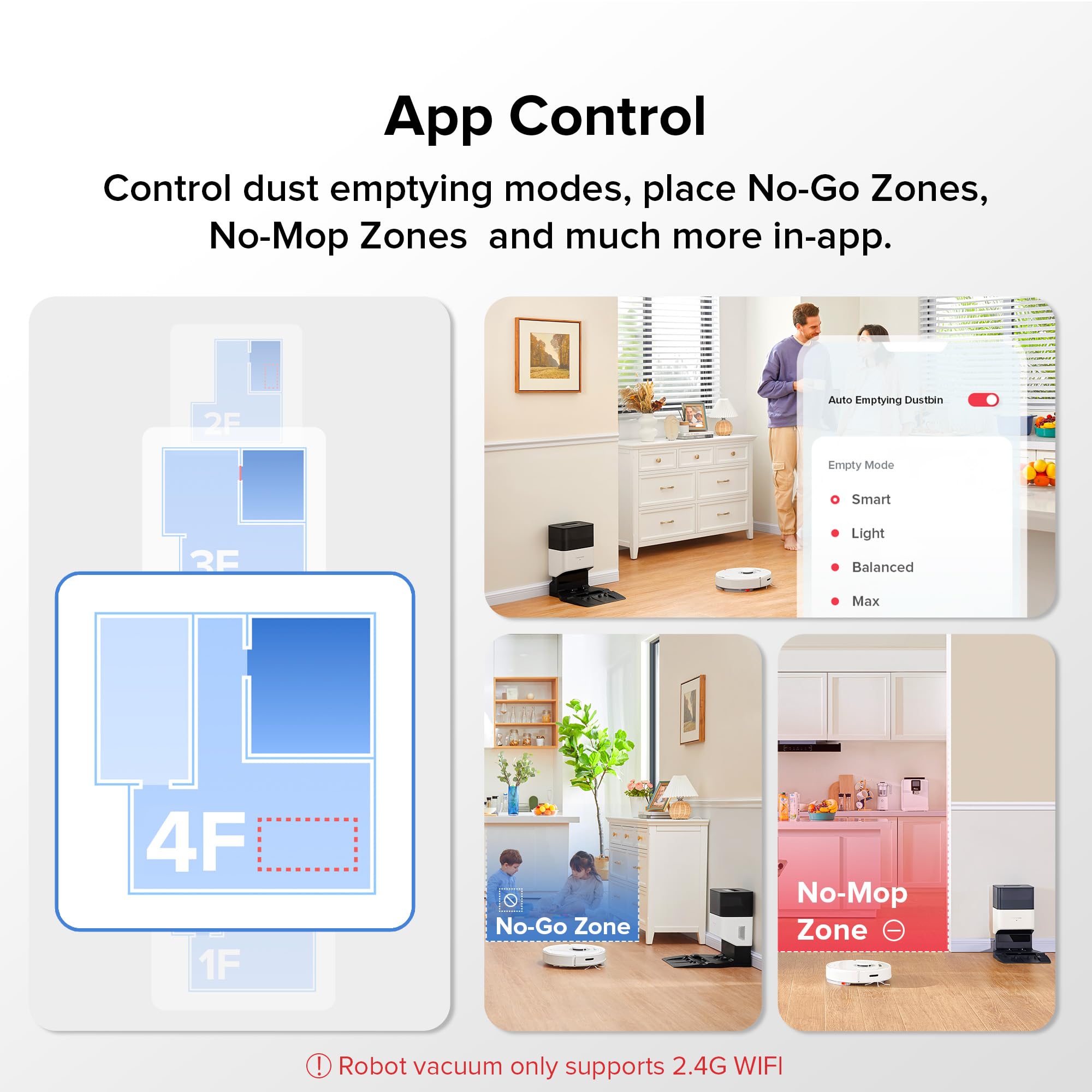 roborock Q7 Max+ Robot Vacuum and Mop, Self-Emptying up to 7 Weeks, 4200Pa Suction, 30-Level Adjustable Water Flow, PreciSense LiDAR Navigation, No-Mop & No-Go Zones, APP & Voice Control