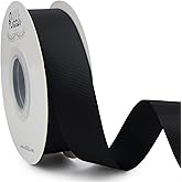 Ribbli Black Grosgrain Ribbon, 1 inches x Continuous 25 Yards, Use for Bows DIY Hair Accessories,Gift Wrapping, Craft and Sewing