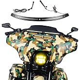 NEOCHIAEVO LED Windshield Windscreen Trim Front Running Turn Signal Light | Plug &amp; Play,Compatible with Harley Touring Street Glide and Ultra Limited 2014&ndash;2023,ABS,Black