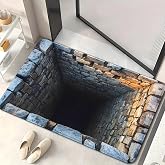 Evolkult Optical Illusion Rug, 3D Rugs that Look Like a Hole, 3D Carpet Optical Illusion for Bedroom, Living Room, Porch, Ter