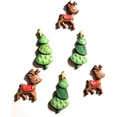 The Holiday Collection by Dress it Up Buttons and Embellishments - Set of 6 Buttons - 2024 Reindeer Games