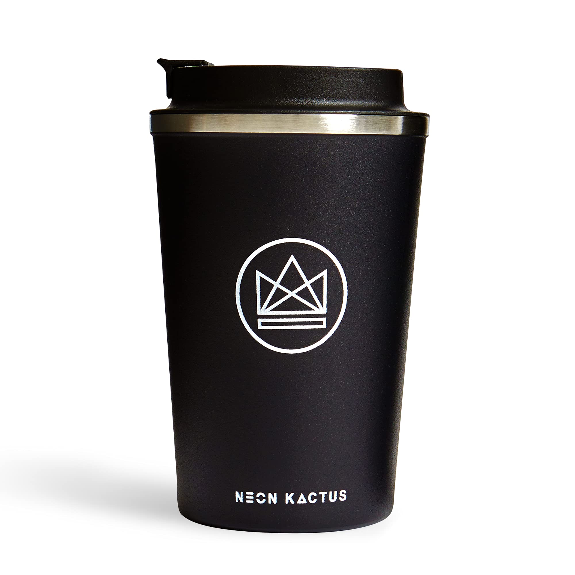 Neon Kactus Insulated Coffee Cup | Travel Cup | Double Wall Insulated Cup for Hot & Cold Drinks | Reusable Coffee Cups with Lids | Fully Leakproof, Dishwasher Safe, Eco-Friendly | Rock Star, 12oz