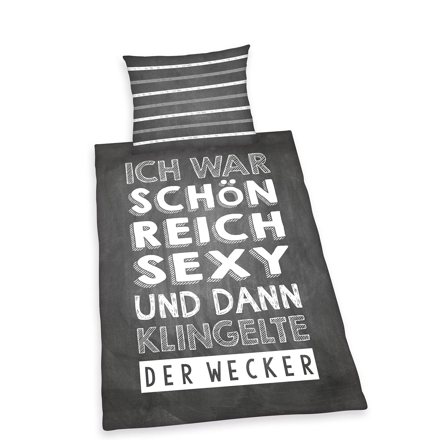 Herding Bedding Set, Grey/White, 70 x 90 cm, 140 x 200 cm