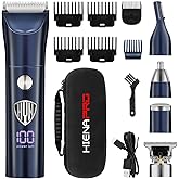 HIENA PRO Beard Trimmer for Men, Professional Body Facial Ear Nose Hair Trimmer and Beard Grooming Kit, 5 in 1 Complete Grooming Kit & Cordless Electric Hair Clippers Haircut, Gifts for Men