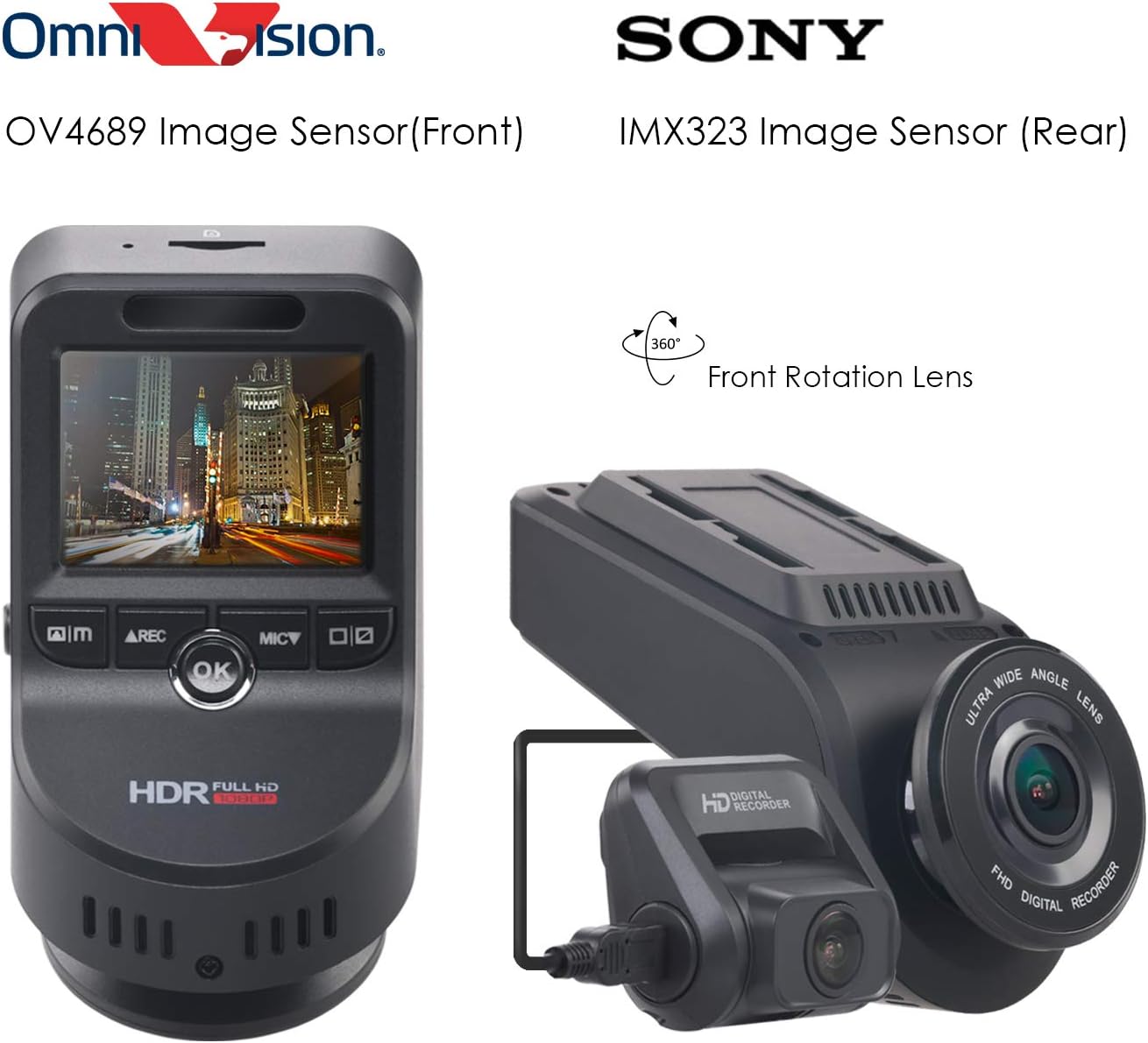 Lifechaser Dual Dash Cam Car Camera 4K UHD WiFi GPS Night Vision 170° with Front and Rear Camera 1080P+1080P, Super Capacitor, HDR, Time Lapse, G-Sensor, Loop Recording for Cars, Trucks