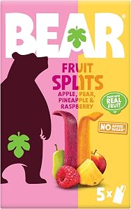 BEAR Fruit Splits Raspberry Pineapple 5 Count, 3.5 Ounce