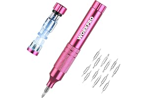 WORKPRO 24 in 1 Multi Bit Mini Screwdriver Set Magnetic, Manual Pen Screwdrivers, Tough S2 Steel Small Screwdriver Bits for Eyeglass, Watch, Laptop, Phone, Jewelry and Electronic, Pink
