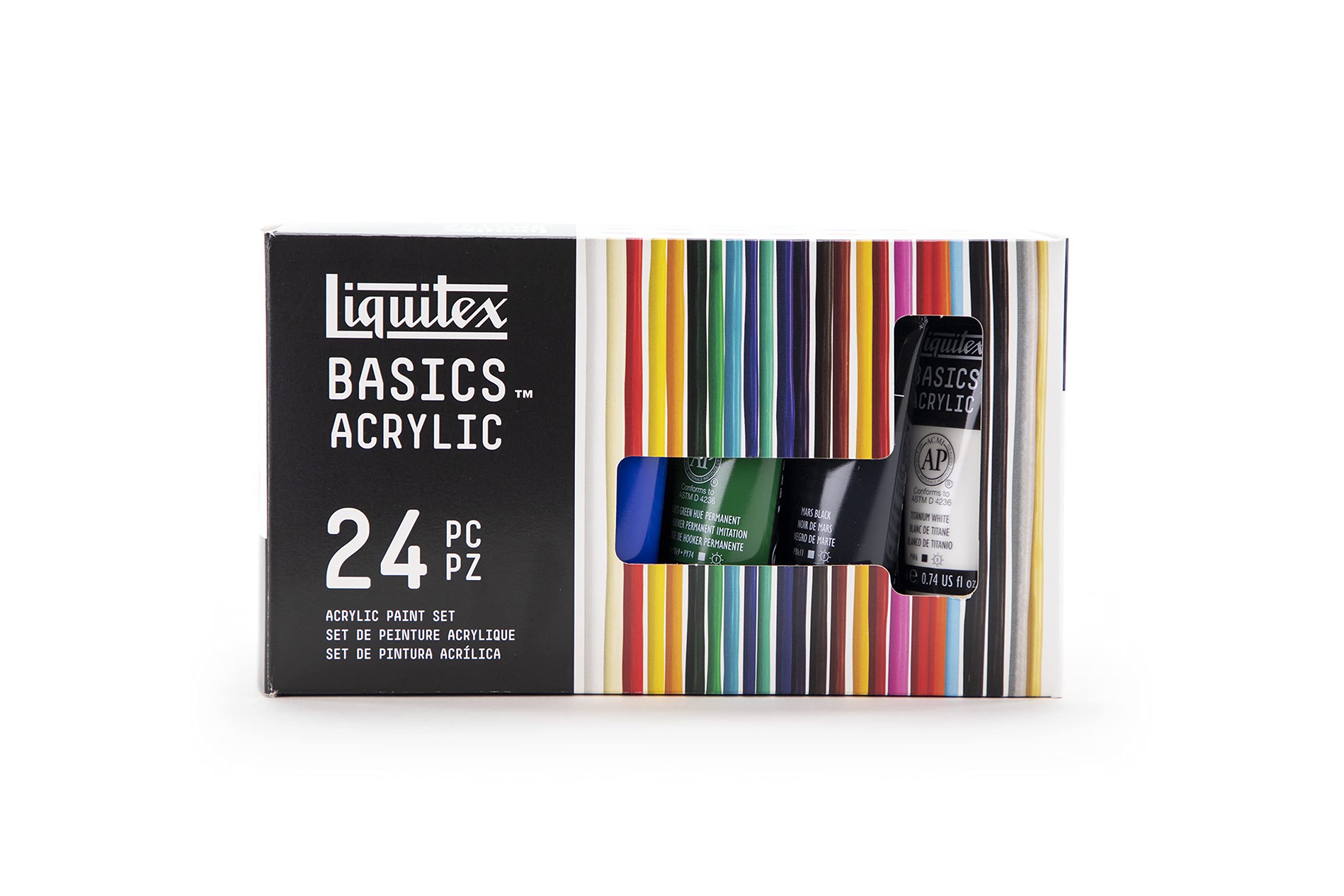 Liquitex BASICS 24 Tube Acrylic Paint Set, 22ml