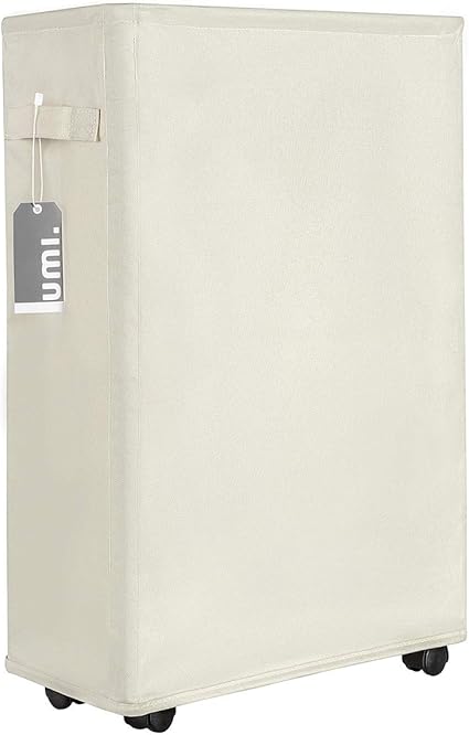 UMI Schlanker Wäschekorb auf Rädern Hoch Rollender Wäschekorb Faltbarer