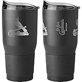 Boelter Brands MLB Etch Black Logo Premium Powder Coat Double Wall Stainless Steel 30oz Ultra Travel Tumbler (St Louis Cardinals)