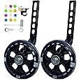 DDJKCZ Bike Training Wheels Flash Mute Big Wheel Compatible for 12 14 16 18 20 inch Single Speed Bicycle (black)