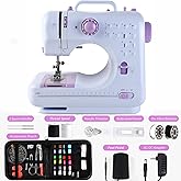 Sewing Machine for beginners with 12 Built-in Stitches mini sewing with Accessory Kit, small sewing machine machine 2 Speed with Foot Pedal