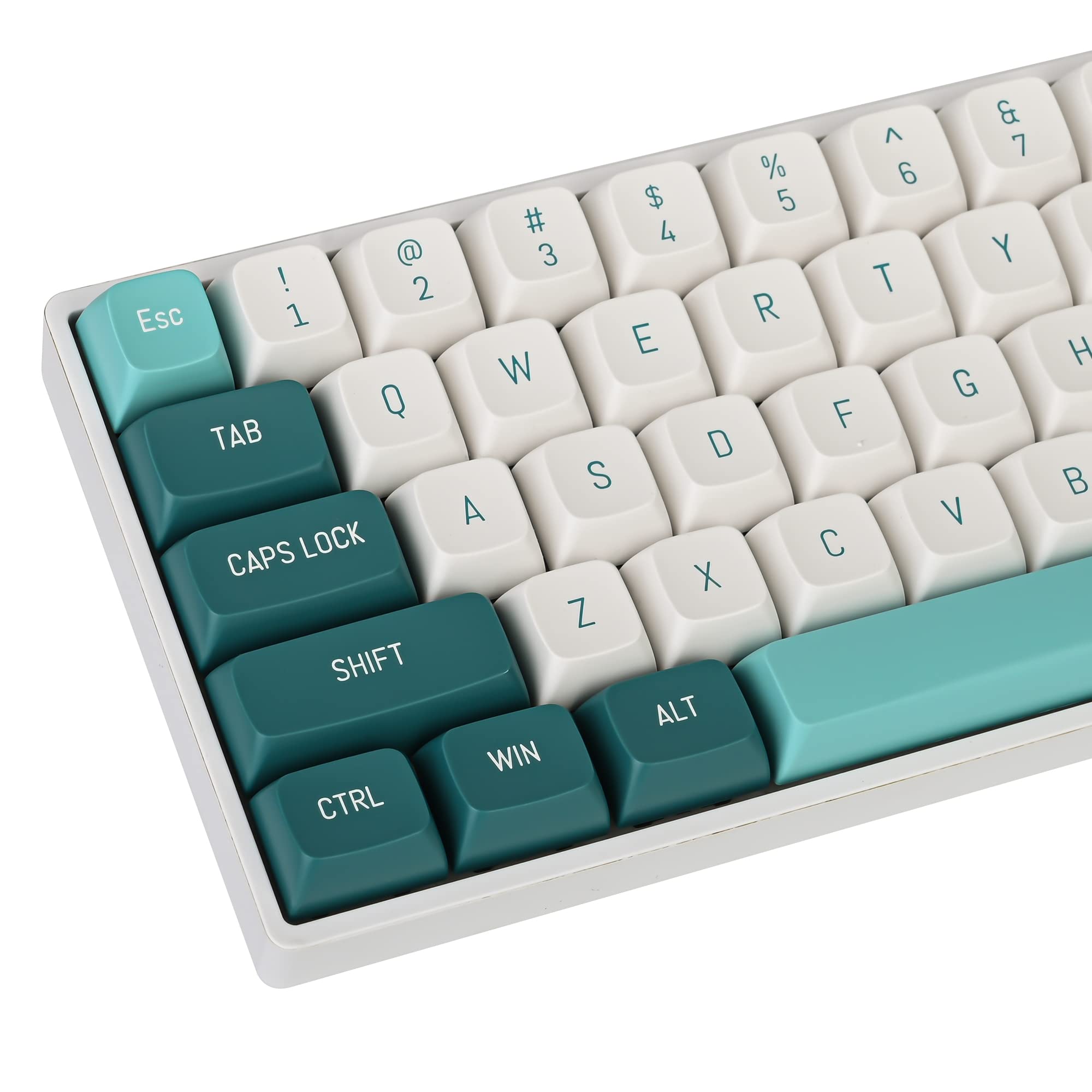 Fogruaden PBT Double Shot Keycaps, 163 Keycap Set, CSA Profile, Custom Keycaps for Mechanical Keyboard (Foggy Forest)