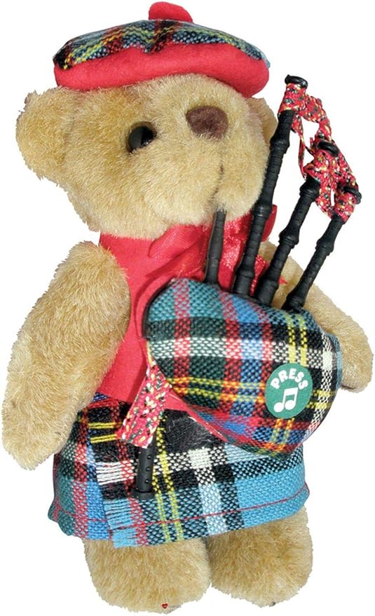 Musical Teddy Bear Anderson Clan Tartan Scottish Gift, Made in Scotland