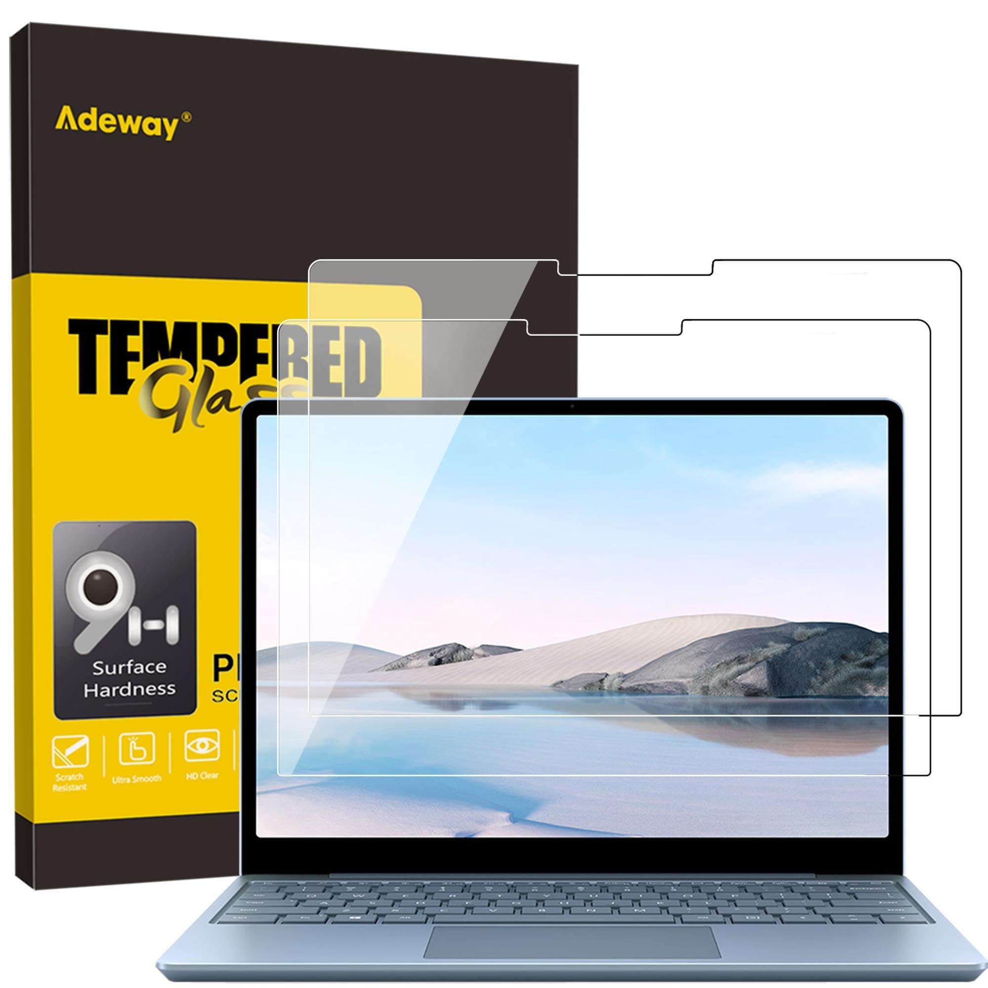 Adeway [2 Pack Tempered Glass Screen Protector for Surface Laptop Go 3/2/1 12.4 inch(2013/1943 Model), 9H Hardness, Scratch Resist,Easy Installation, HD Transparent Screen Protector
