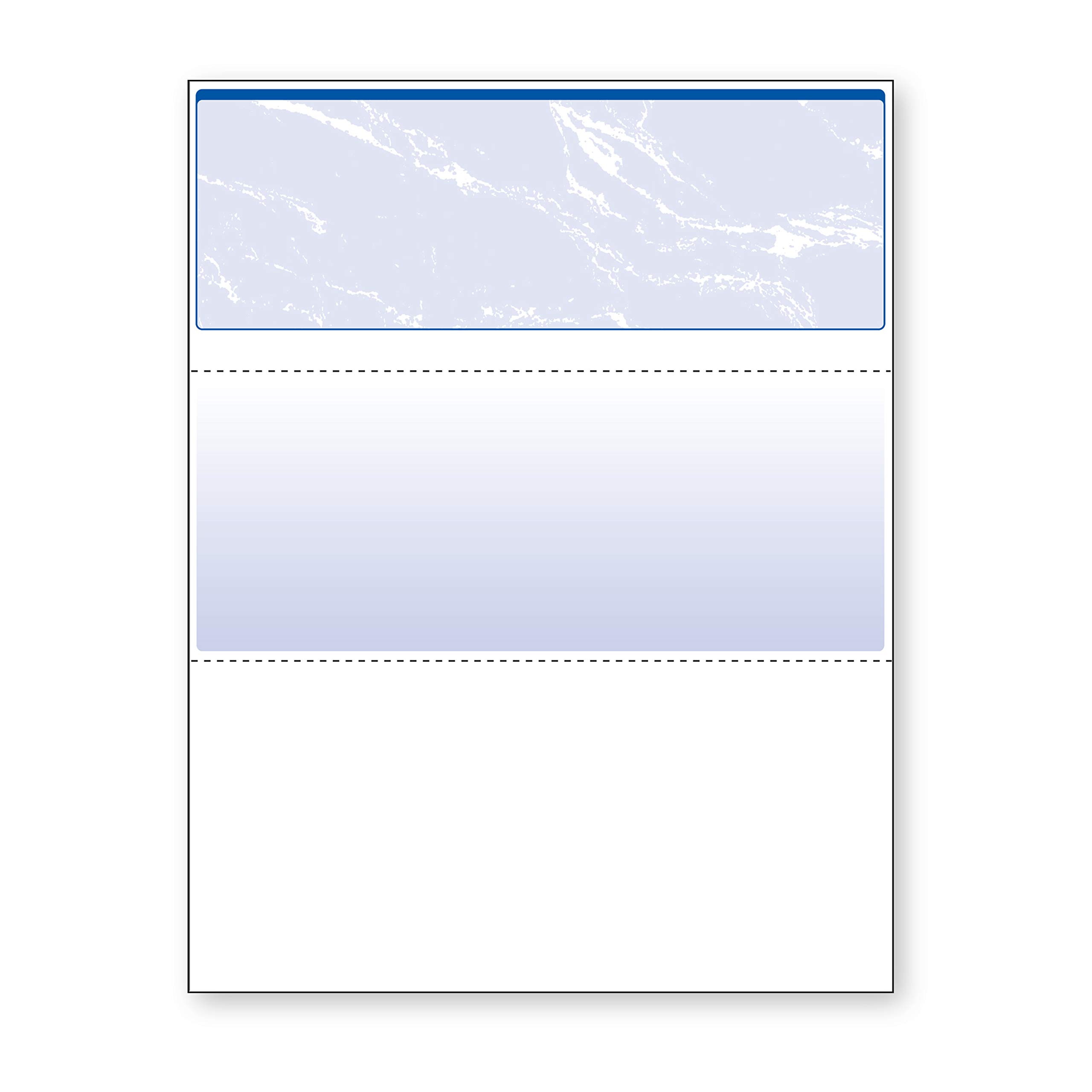 Photo 1 of DocuGard Standard Blue Marble Top High Security Check Paper - Laser/Inkjet Printer Compatible - 11 Security Features - 500 Blank Business Checks