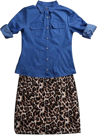 denim long sleeve shirt outfit