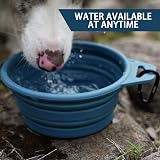 OHMO Collapsible Dog Bowl Large 800ml with Carabiner Peacock Blue view 4