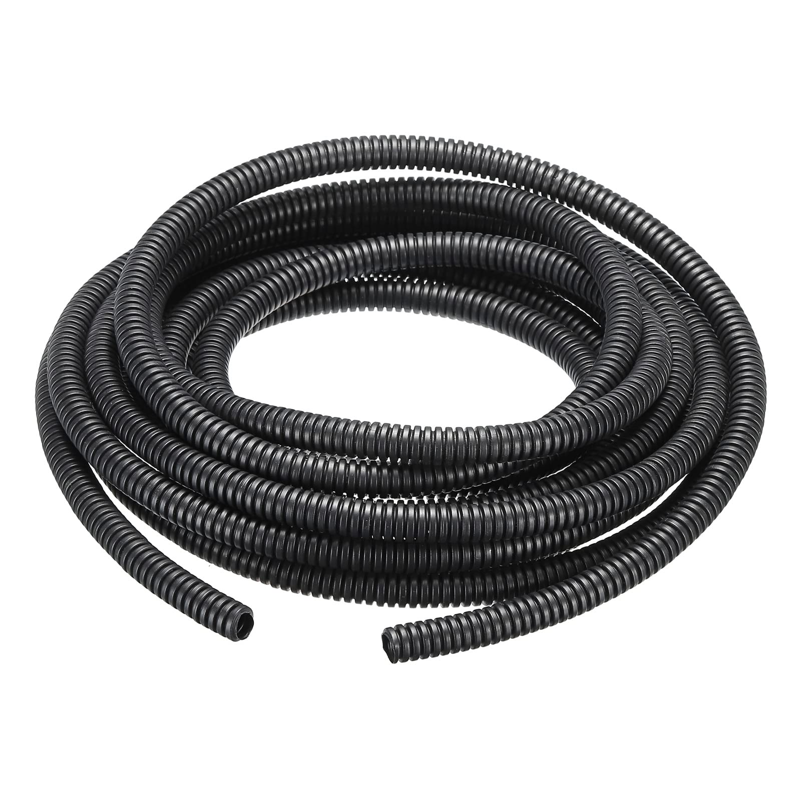 DMiotech 10mmx7mmx4.5m Plastic Non-Split Corrugated Tubing Indoor Outdoor Cord Management for Wrap Tidy Office Garden