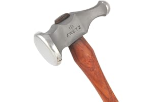 Fretz HMR-20M Classic Chasing Hammer-Medium - for Metalsmiths, Jewelers and Jewelry Making - Rose Wood Handle, 420 Stainless Steel