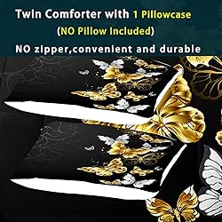 NINENINE Black and Gold Bedding Set Twin Size for