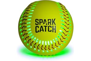 SPARK CATCH Light Up 12" Glow in The Dark Fastpitch Softball for Girls, Teens, and Players (Neon Green)