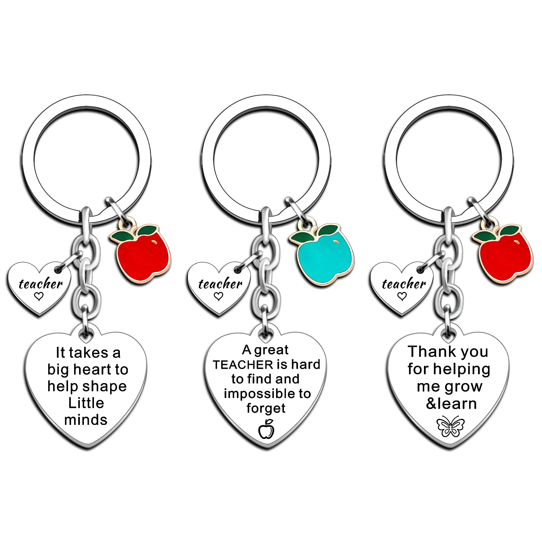 JMIMO 3 PCS Appreciation Teacher Gifts Keyrings Teacher Gifts for Women Thank You Teacher Gifts End of Year Gifts for Teachers Graduation Birthday Christmas Presents