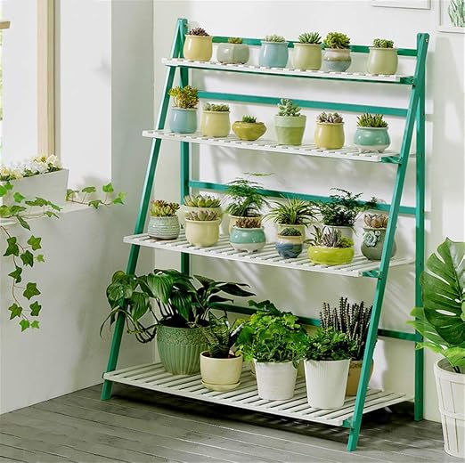ZMXZMQ Soporte De La Planta De La Escalera De Bambú, Estante De ...