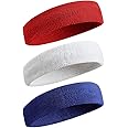 BEACE Sweatbands Sports Headband for Men & Women - Moisture Wicking Athletic Cotton Terry Cloth Sweatband for Tennis, Basketball, Running, Gym, Working Out