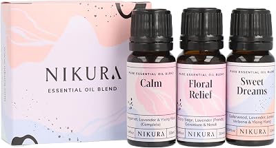 Nikura De-Stress Essential Oil Blends Set Calm Floral Relief Sweet Dreams
