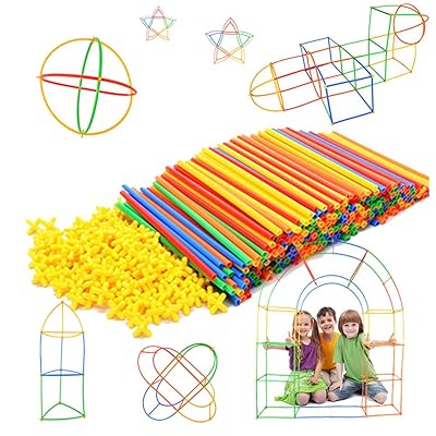 Straw Constructor STEM Building Toys 300 pcs-Colorful Interlocking Plastic Enginnering Toys- Fun- Educational- Safe for Kids- Develops Motor Skills-Construction Blocks- Best Gift for Boys and Girls &hellip;
