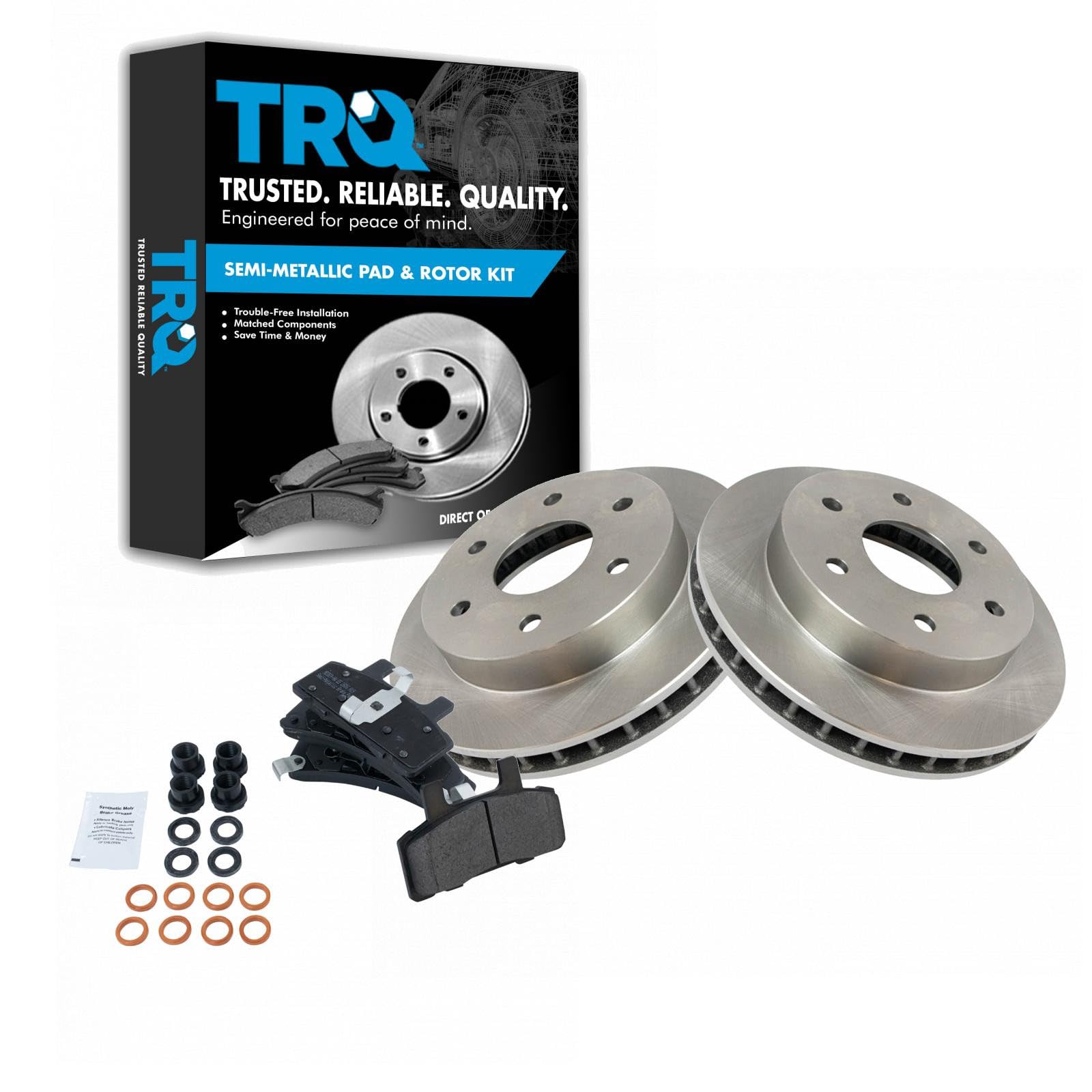 TRQ Front Brake Pads & Rotors Kit Compatible with Cadillac Chevy GMC 1500 Pickup Truck Image